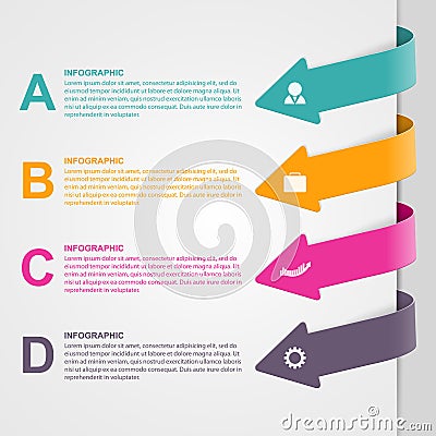 Colorful arrow options infographic. Design elements. Vector Illustration