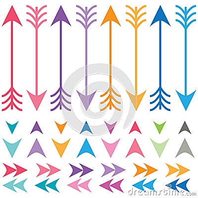 Colorful Arrows Set Vector Illustration