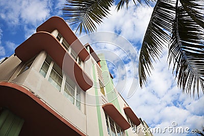 Colorful art deco architecture of Miami Beach Stock Photo