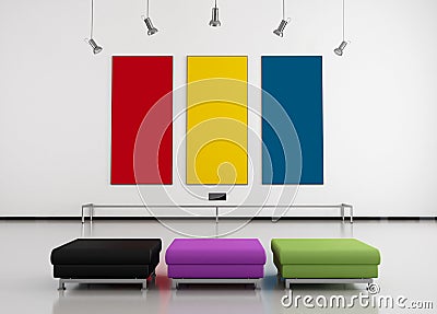 Colorful art gallery Stock Photo