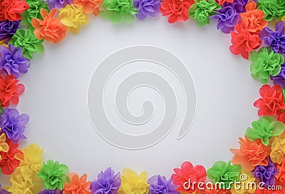 Colorful artificial flower made from mulberry paper Stock Photo