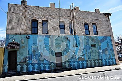 Artwork on a Building Greenlaw Area Memphis, TN Editorial Stock Photo