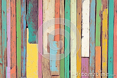 The colorful artwork painted on wood material Stock Photo