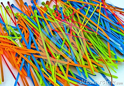 Colorful Assorted Cable Ties Stock Photo