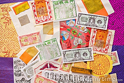 Colorful Assortment of Joss Paper Stock Photo