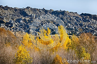 waste piles next to mine polymetallic ores Stock Photo