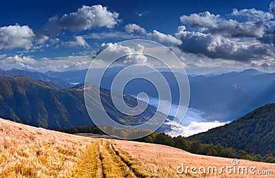 Colorful autumn landscape in the mountains Stock Photo