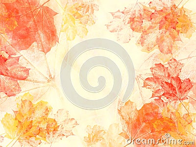 Autumn Maple Leaves Template 4 Stock Photo