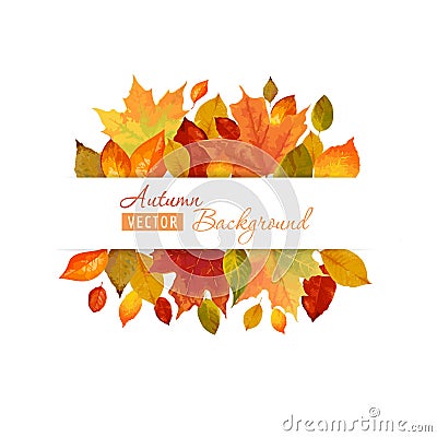 Colorful Autumn Leaves Background Vector Illustration