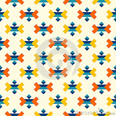 Colorful aztec corner elements pattern Vector Illustration