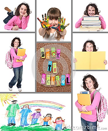 Colorful Back to School Collage Stock Photo