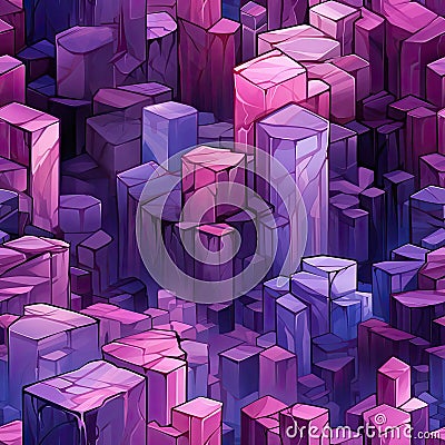 Colorful background with cubes in a fantastical ruins style (tiled) Stock Photo