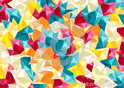 Colorful background with geometric shapes. Cartoon Illustration