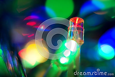 Background with Christmas garland Stock Photo