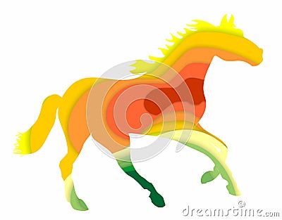 Colorful background with a horse Stock Photo