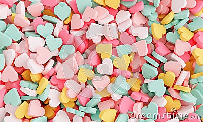 heart shaped pills background Stock Photo