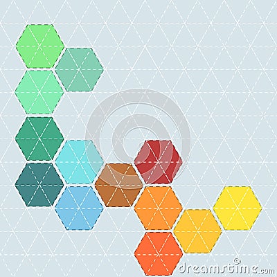 Colorful background with pattern for patchwork with stitches and Vector Illustration