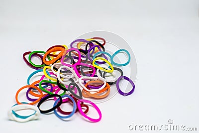 Colorful background rainbow colors rubber bands loom Editorial Stock Photo
