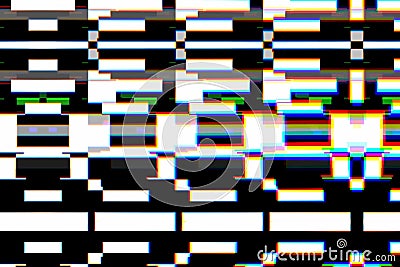 Colorful background realistic flickering, analog vintage TV signal with bad interference, static noise background Stock Photo