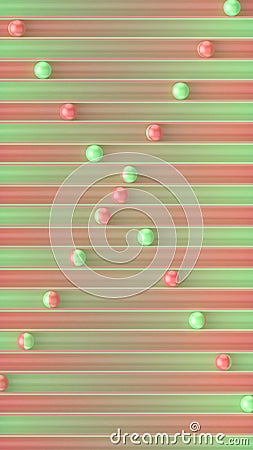 Colorful background with rolling multi-colored glitter balls creating a wave pattern. 3d rendering digital illustration Cartoon Illustration