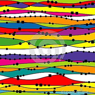 Colorful background with stripes and geometrical shapes Vector Illustration