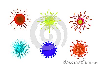 Colorful Bacteria icon isolated on white background. Stock Photo
