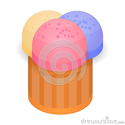 Colorful bakery icon, isometric style Vector Illustration