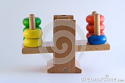 Colorful Balance Weight Scale 3 Stock Photo