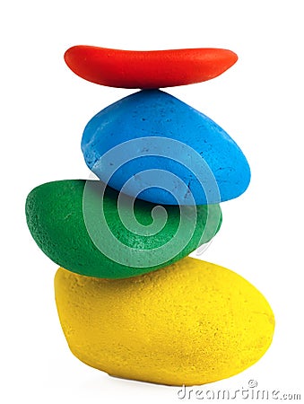 Colorful Balancing stones Stock Photo