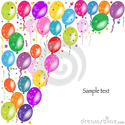 Colorful ballons and confetti vector Vector Illustration