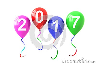 Colorful Ballons 2017 Year Stock Photo