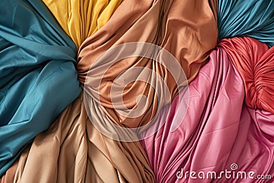 colorful balloon fabric wrinkling as it deflates Stock Photo