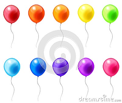 Colorful balloon icons in isolated background Vector Illustration