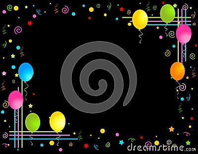 Colorful Balloons border / Party frame Vector Illustration