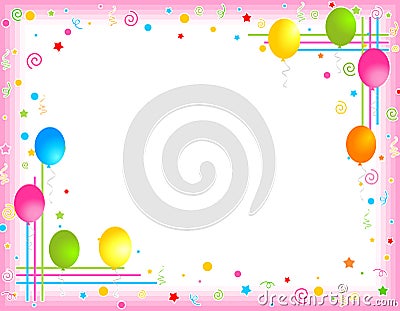 Colorful Balloons border / Party frame Cartoon Illustration