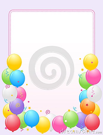 Colorful Balloons border / Party frame Vector Illustration