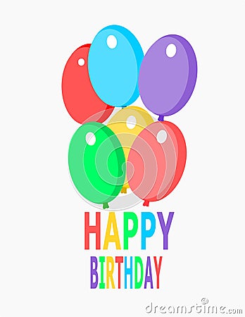 Happy Birthday Greeting card colorful design Vector Illustration