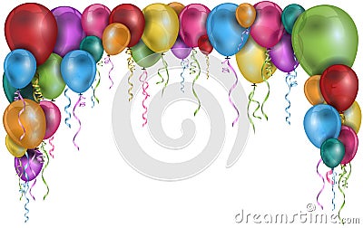 Colorful balloons frame Stock Photo