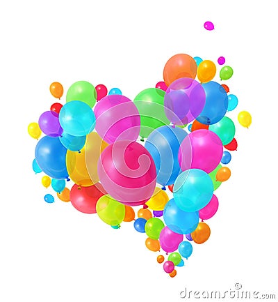 Colorful balloons heart group Stock Photo