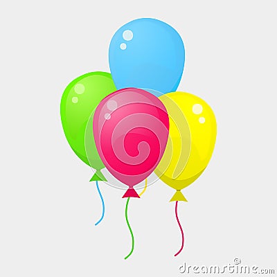 Colorful balloons isolated on white background vector illustration Cartoon Illustration