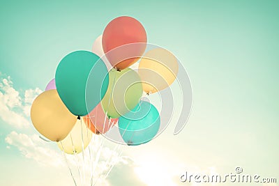 Colorful balloons in summer holidays Stock Photo