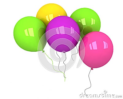 Colorful balloons on a white background Stock Photo