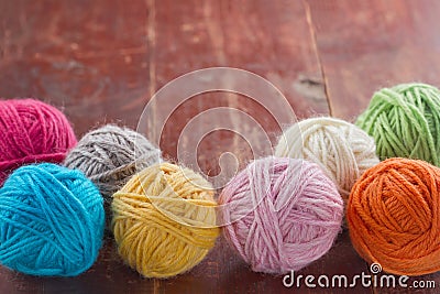 Knitting background, woolen yarn Stock Photo