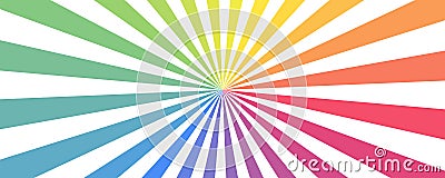 Colorful banner rays, sunbeam light lines background Vector Illustration