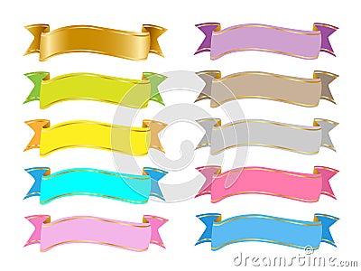 Colorful banners ribbons clip art vector clipart EPS SVG Vector Illustration