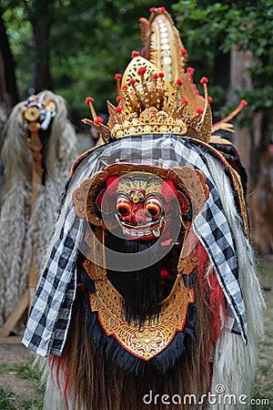 Colorful Barong Mask from Bali Indonesia Stock Photo