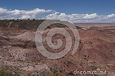 Colorful, barren hills create an eerie landscape in the Painted Desert Stock Photo