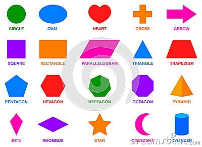 Colorful basic geometric shapes Vector Illustration