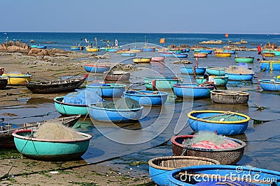 Colorful basket boats Editorial Stock Photo