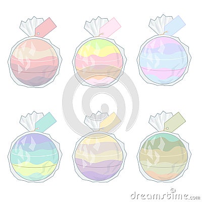 Colorful bath bombs Vector Illustration